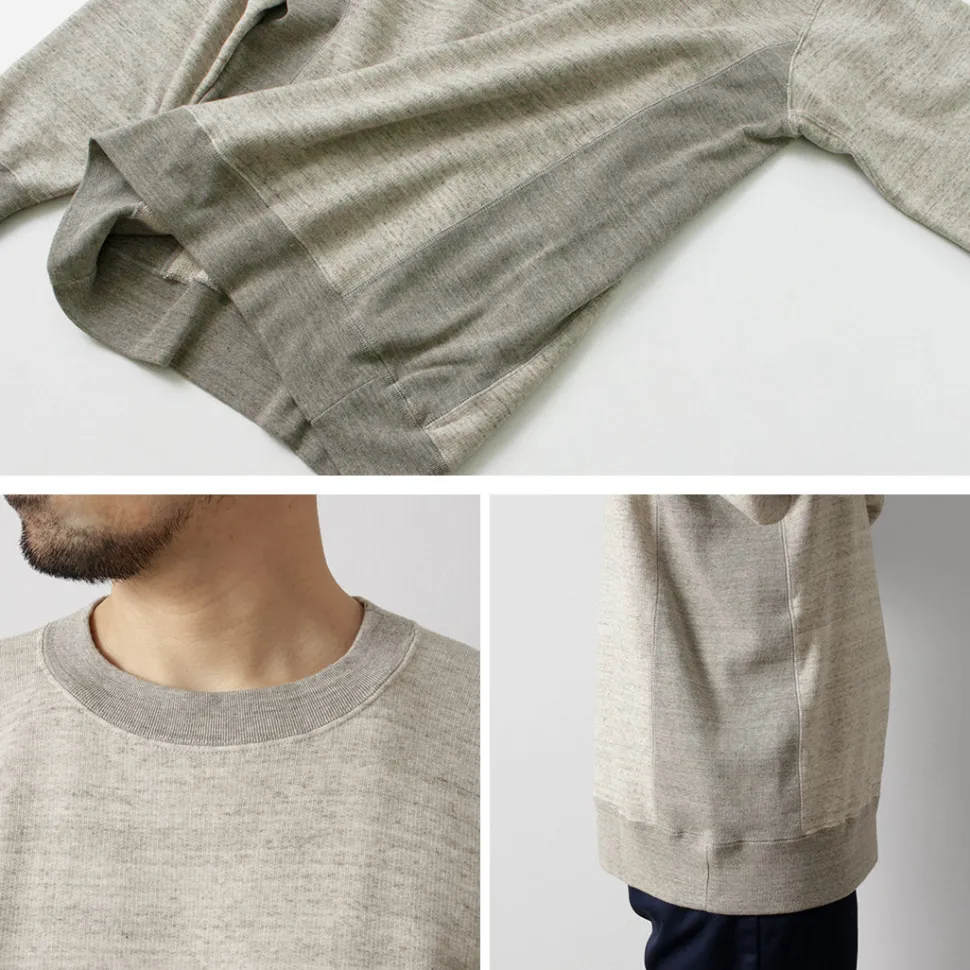 UNDYED / Lined Crew Neck Sweatshirt Colored Organic Cotton