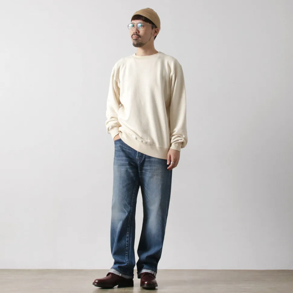 UNDYED / Lined Crew Neck Sweatshirt Colored Organic Cotton