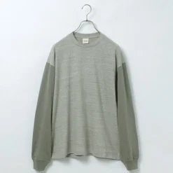 UNDYED / Long Sleeve Combi T-Shirt Colored Organic Cotton
