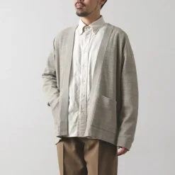 UNDYED / Waffle Cardigan Colored Organic Cotton