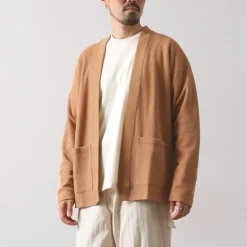 UNDYED / Waffle Cardigan Colored Organic Cotton