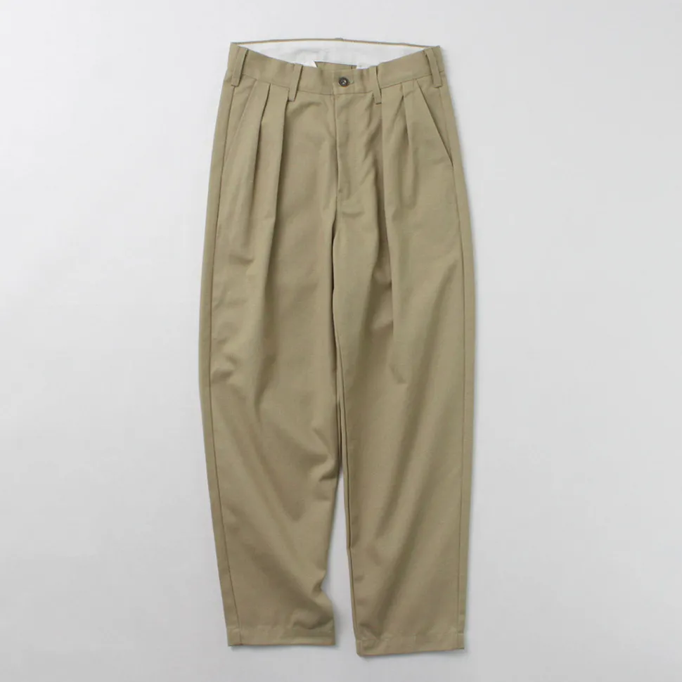 UNIVERSAL OVERALL / Heritage T/C Relaxed 2-Tuck Trousers STONE CARVER