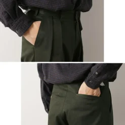 UNIVERSAL OVERALL / Heritage T/C Relaxed 2-Tuck Trousers STONE CARVER