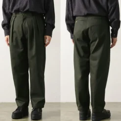 UNIVERSAL OVERALL / Heritage T/C Relaxed 2-Tuck Trousers STONE CARVER