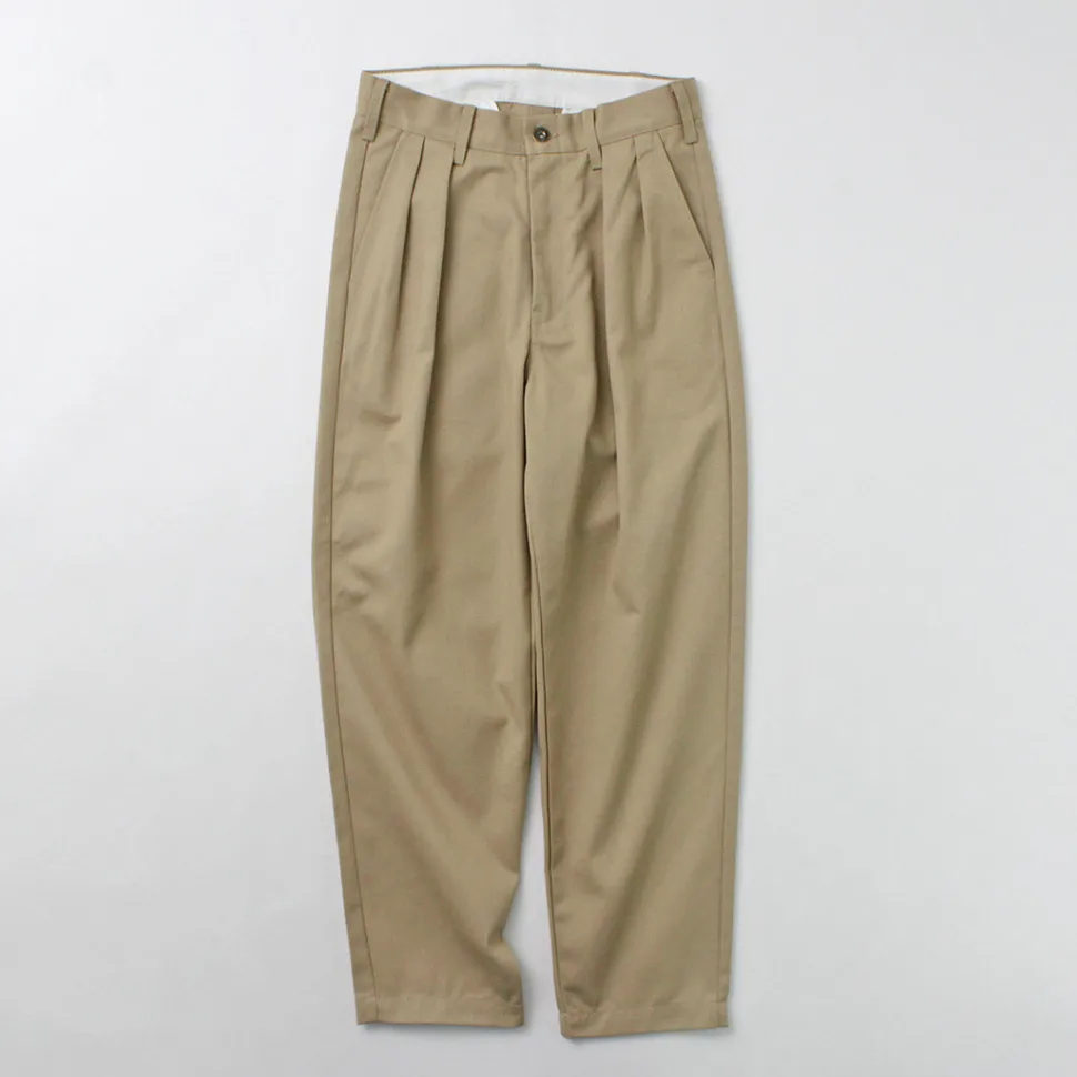 UNIVERSAL OVERALL / Heritage T/C Relaxed 2-Tuck Trousers STONE CARVER