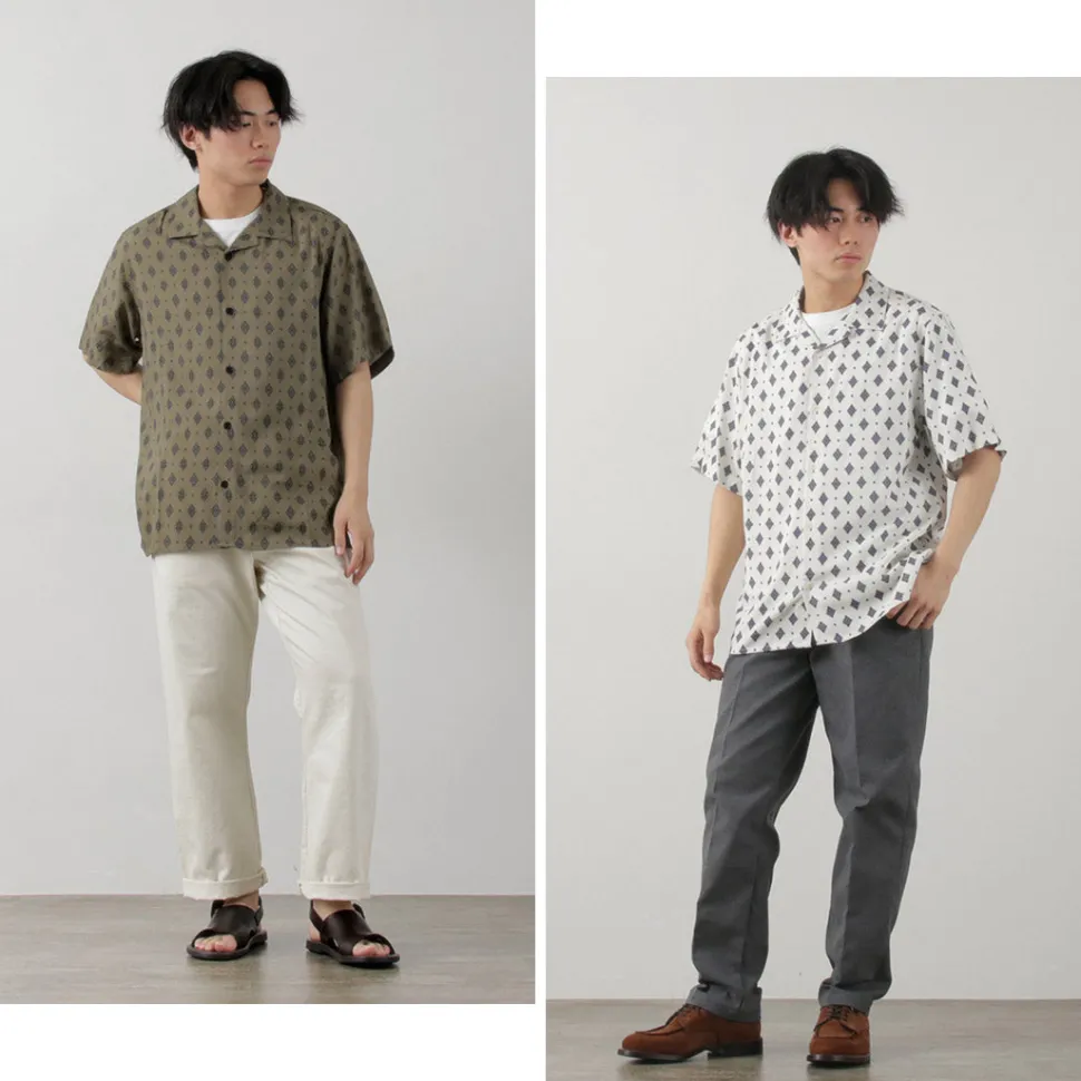 WAX LONDON / Didcot Short Sleeve Shirt Ditsy Tile