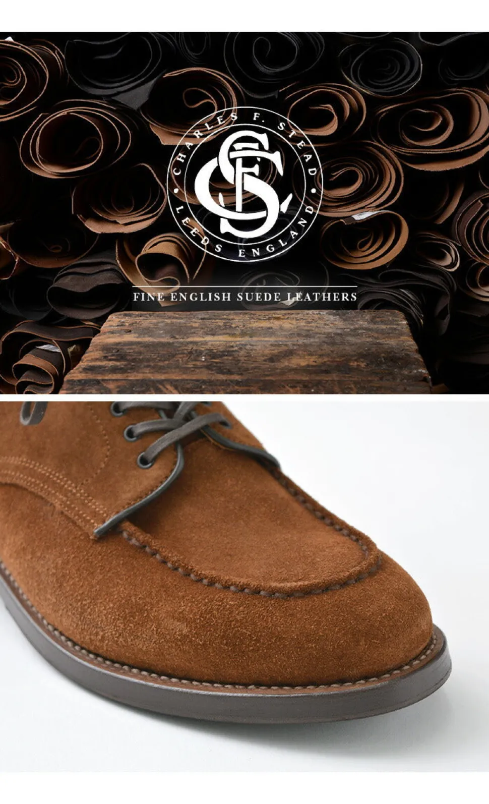 WHEELROBE / 15078S Heavy Stitching Moc Toe Suede Shoes