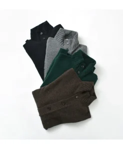 WILLIAM LOCKIE / Lambs Wool Turtleneck Cardigan