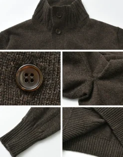 WILLIAM LOCKIE / Lambs Wool Turtleneck Cardigan
