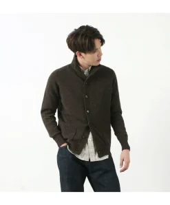 WILLIAM LOCKIE / Lambs Wool Turtleneck Cardigan