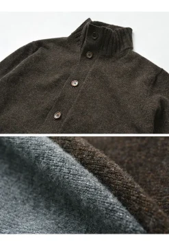 WILLIAM LOCKIE / Lambs Wool Turtleneck Cardigan