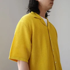 YONETOMI NEW BASIC / Cotton SUKASHI Knit Shirt