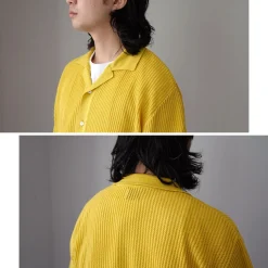 YONETOMI NEW BASIC / Cotton SUKASHI Knit Shirt