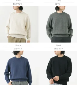 YONETOMI NEW BASIC / Extra Fine Wool Ribbed Knit Pullover