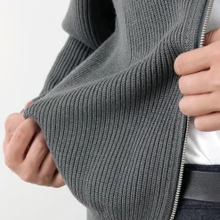 YONETOMI NEW BASIC / Extra Fine Wool Ribbed Knit Blouson