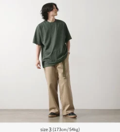 YONETOMI NEW BASIC / Garment Dye Striped T-Shirt