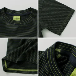 YONETOMI NEW BASIC / Garment Dye Striped T-Shirt