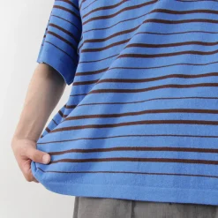 YONETOMI NEW BASIC / Light Wave Cotton Knitted Pullover T-shirt