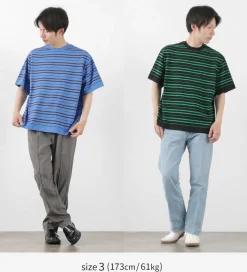 YONETOMI NEW BASIC / Light Wave Cotton Knitted Pullover T-shirt