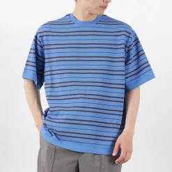 YONETOMI NEW BASIC / Light Wave Cotton Knitted Pullover T-shirt
