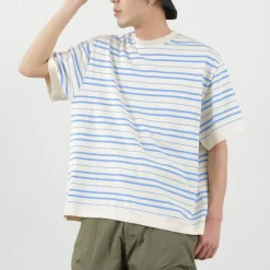 YONETOMI NEW BASIC / Light Wave Cotton Knitted Pullover T-shirt