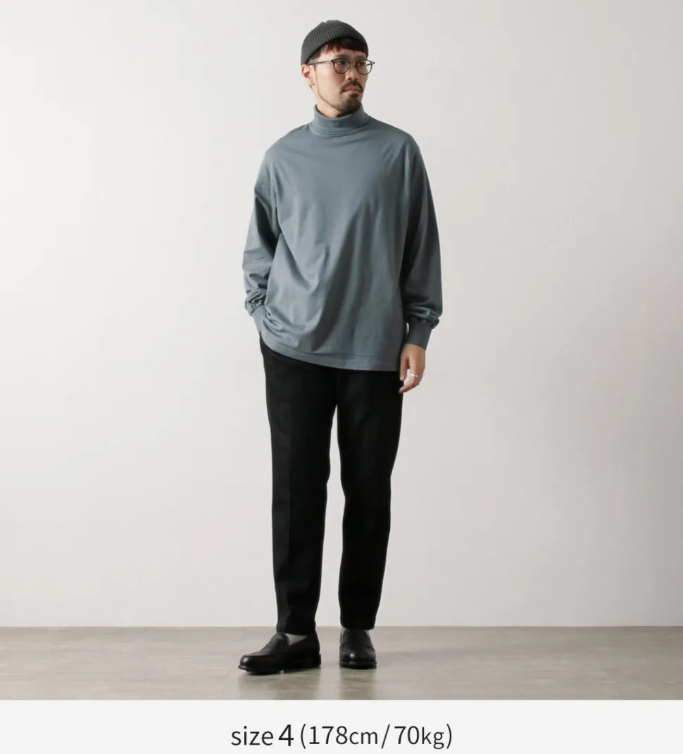 YONETOMI NEW BASIC / NEW BASIC GARMENT DYE T-SHIRT TURTLE NECK