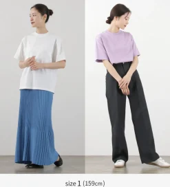 YONETOMI NEW BASIC / Side Round body knitted T-shirt