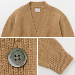 YONETOMI NEW BASIC / Soft lamb wool knit cardigan