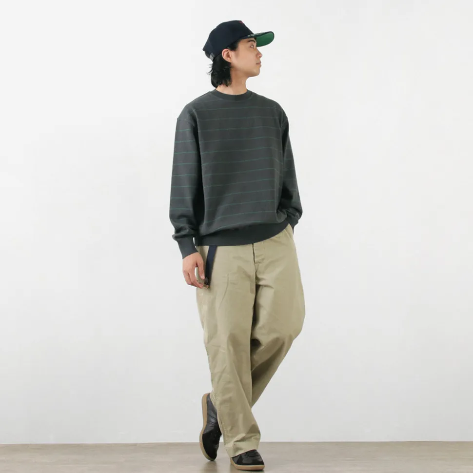 YONETOMI NEW BASIC / Wave Cotton Knit Pullover Striped