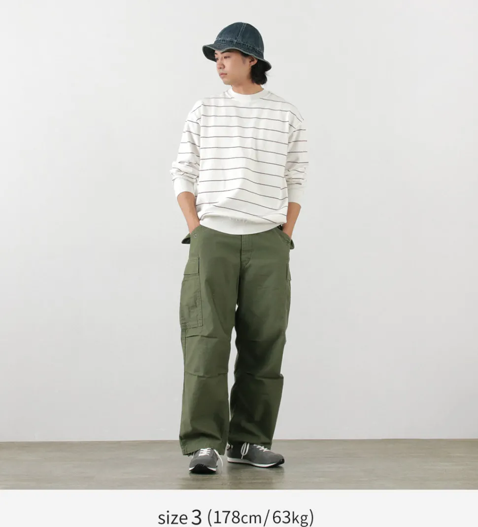 YONETOMI NEW BASIC / Wave Cotton Knit Pullover Striped