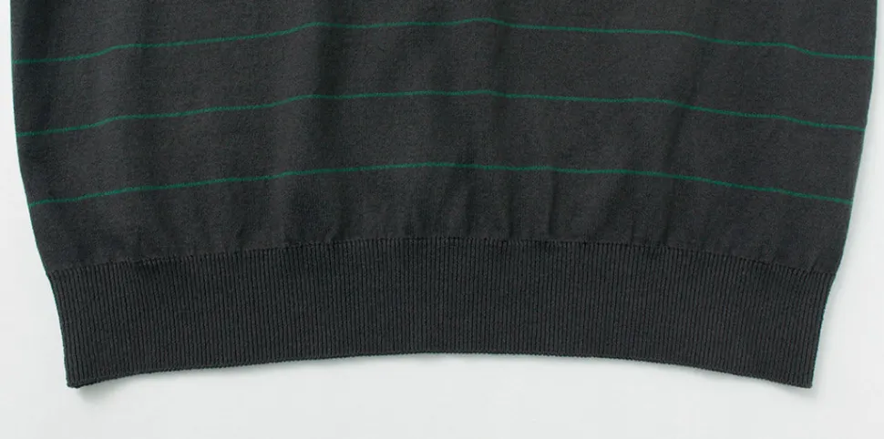 YONETOMI NEW BASIC / Wave Cotton Knit Pullover Striped