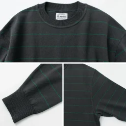 YONETOMI NEW BASIC / Wave Cotton Knit Pullover Striped