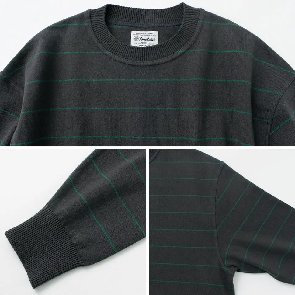 YONETOMI NEW BASIC / Wave Cotton Knit Pullover Striped