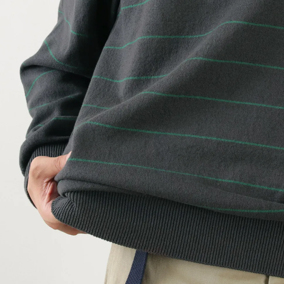 YONETOMI NEW BASIC / Wave Cotton Knit Pullover Striped